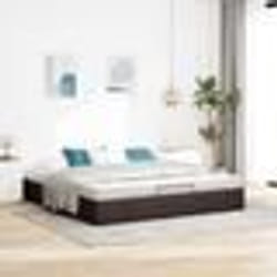 VidaXL Cadre de lit ottoman sans matelas marron foncé 160x200 cm tissu cadre de lit cadre de lit rembourré cadre de lit 3310892