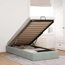 Cadre de lit ottoman sans matelas gris clair 90x190 cm velours Vidaxl