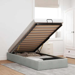 Vidaxl - Cadre de lit ottoman sans matelas gris clair 90x200 cm velours