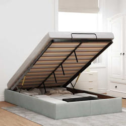 vidaXL Cadre de lit ottoman sans matelas gris clair 120x190 cm velours cadre de lit cadre de lit ottoman cadre de lit 3310949