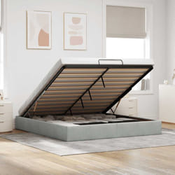 VidaXL Cadre de lit ottoman sans matelas gris clair 160x200 cm velours