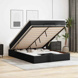 Vidaxl - Cadre De Lit Ottoman Avec Matelas Noir 140x200 Cm Similicuir