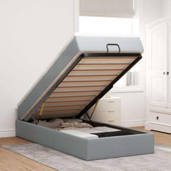 Vidaxl - Cadre De Lit Ottoman Et Matelas Gris Clair 90x200 Cm Tissu