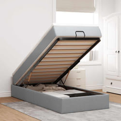 Vidaxl - Cadre De Lit Ottoman Et Matelas Gris Clair 100x200 Cm Tissu