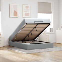 Vidaxl - Cadre De Lit Ottoman Et Matelas Gris Clair 140x200 Cm Tissu
