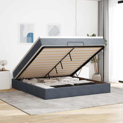Vidaxl - Cadre De Lit Ottoman Avec Matelas Gris Foncé 160x200 Cm Velours