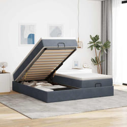 Vidaxl - Cadre De Lit Ottoman Avec Matelas Gris Foncé 200x200 Cm Velours