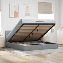 Vidaxl - Cadre De Lit Ottoman Et Matelas Gris Clair 180x200 Cm Tissu