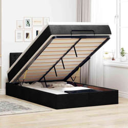 Vidaxl - Lit Ottoman Avec Matelas Noir 120x200 Cm Tissu