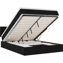 Vidaxl - Lit Ottoman Avec Matelas Noir 140x200 Cm Tissu