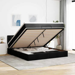 Vidaxl - Cadre De Lit Ottoman Avec Matelas Noir 160x200 Cm Tissu