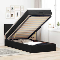 Vidaxl - Cadre De Lit Ottoman Avec Matelas Noir 90x200 Cm Velours