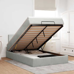 Vidaxl - Cadre De Lit Ottoman Et Matelas Gris Clair 120x200 Cm Velours