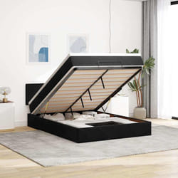Vidaxl - Cadre De Lit Ottoman Avec Matelas Noir 140x190 Cm Velours