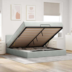 Vidaxl - Cadre De Lit Ottoman Avec Matelas Gris Clair 160x200 Cm Velours