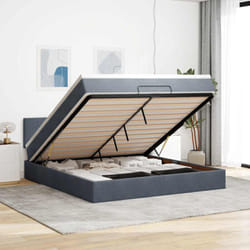 Vidaxl - Cadre De Lit Ottoman Avec Matelas Gris Foncé 160x200 Cm Velours