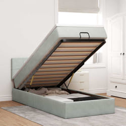 Vidaxl - Cadre De Lit Ottoman Et Matelas Gris Clair 100x200 Cm Velours