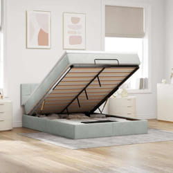 Vidaxl - Cadre De Lit Ottoman Avec Matelas Gris Clair 140x200 Cm Velours