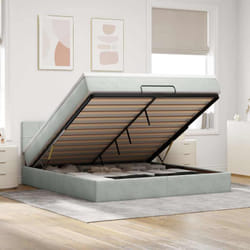 Vidaxl - Cadre De Lit Ottoman Avec Matelas Gris Clair 160x200 Cm Velours