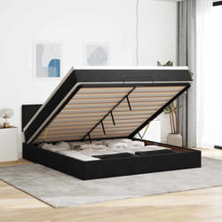 Vidaxl - Cadre De Lit Ottoman Avec Matelas Noir 180x200 Cm Velours