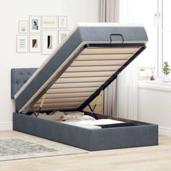 Vidaxl - Cadre De Lit Ottoman Avec Matelas Gris Foncé 80x200 Cm Velours