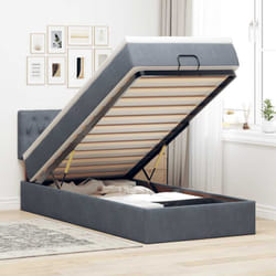 Vidaxl - Cadre De Lit Ottoman Et Matelas Gris Foncé 90x200 Cm Velours