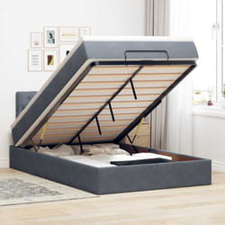 Vidaxl - Cadre De Lit Ottoman Et Matelas Gris Foncé 120x200 Cm Velours