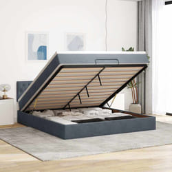 Vidaxl - Cadre De Lit Ottoman Avec Matelas Gris Foncé 160x200 Cm Velours