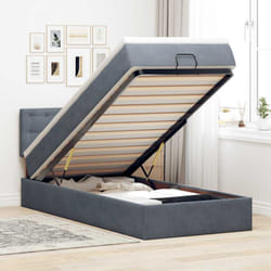 Vidaxl - Cadre De Lit Ottoman Et Matelas Gris Foncé 90x200 Cm Velours