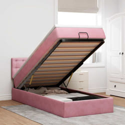 Vidaxl - Cadre De Lit Ottoman Avec Matelas Rose 90x200 Cm Velours