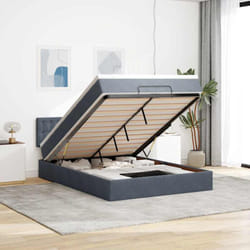 Vidaxl - Cadre De Lit Ottoman Avec Matelas Gris Foncé 140x190 Cm Velours