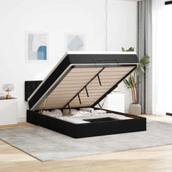 Vidaxl - Cadre De Lit Ottoman Avec Matelas Noir 140x200 Cm Velours