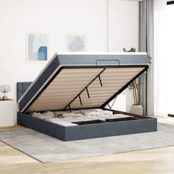 Vidaxl - Cadre De Lit Ottoman Avec Matelas Gris Foncé 160x200 Cm Velours