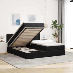 Vidaxl - Cadre De Lit Ottoman Avec Matelas Noir 180x200cm Velours