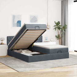 Vidaxl - Cadre De Lit Ottoman Avec Matelas Gris Foncé 200x200 Cm Velours