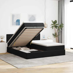Vidaxl - Cadre De Lit Ottoman Avec Matelas Noir 180x200cm Velours