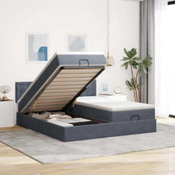 Vidaxl - Cadre De Lit Ottoman Avec Matelas Gris Foncé 200x200 Cm Velours