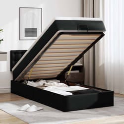 Vidaxl - Cadre De Lit Ottoman Avec Matelas Noir 90x200 Cm Similicuir
