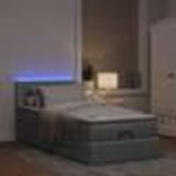 vidaXL Lit ottoman avec matelas gris clair 100x200 cm tissu lit lit capitonné lit ottoman double lit avec rangement 3312201