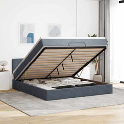 Vidaxl - Cadre De Lit Ottoman Avec Matelas Gris Foncé 160x200 Cm Velours