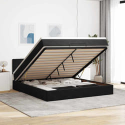 Vidaxl - Cadre De Lit Ottoman Avec Matelas Noir 180x200 Cm Velours