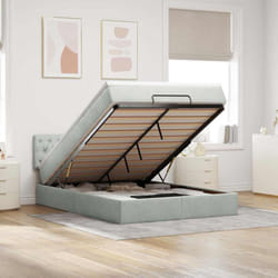 Vidaxl - Cadre De Lit Ottoman Avec Matelas Gris Clair 140x200 Cm Velours
