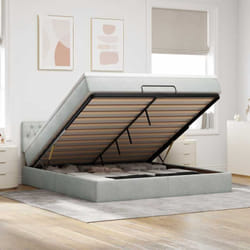 Vidaxl - Cadre De Lit Ottoman Avec Matelas Gris Clair 160x200 Cm Velours