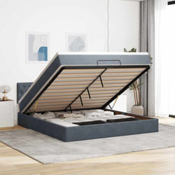 Vidaxl - Cadre De Lit Ottoman Avec Matelas Gris Foncé 160x200 Cm Velours
