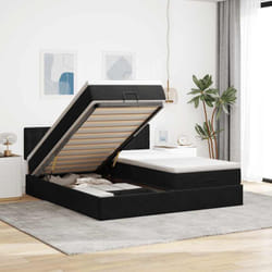 Vidaxl - Cadre De Lit Ottoman Avec Matelas Noir 160x200 Cm Velours