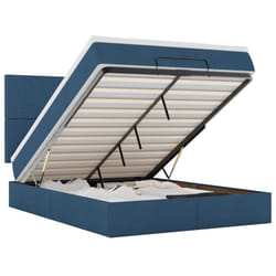 Vidaxl - Cadre De Lit Ottoman Avec Matelas Bleu 140x200 Cm Tissu