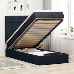 Lit Ottoman Avec Matelas Noir 100x200 Cm Tissu Vidaxl