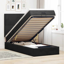 Vidaxl - Cadre De Lit Ottoman Avec Matelas Noir 90x190 Cm Velours