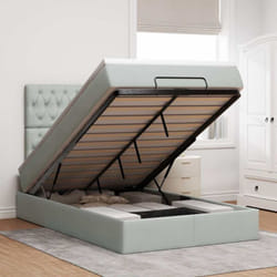 Vidaxl - Cadre De Lit Ottoman Et Matelas Gris Clair 120x200 Cm Velours