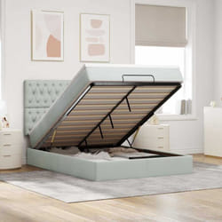 Vidaxl - Cadre De Lit Ottoman Avec Matelas Gris Clair 140x200 Cm Velours